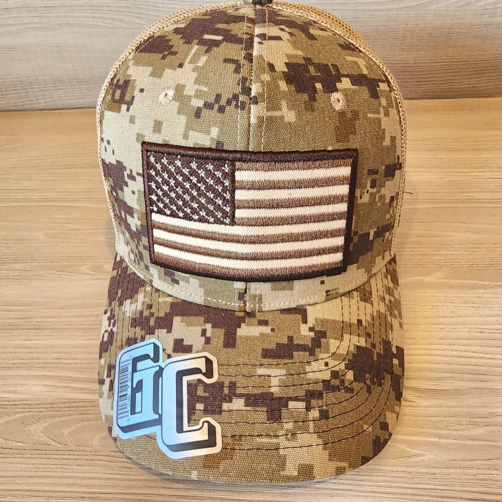 USA American Flag Trucker Hat Tactical Military Snapback Mesh Baseball Cap